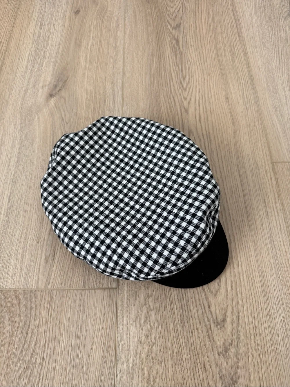 Brixton Black & White Gingham Baker Boy Cap